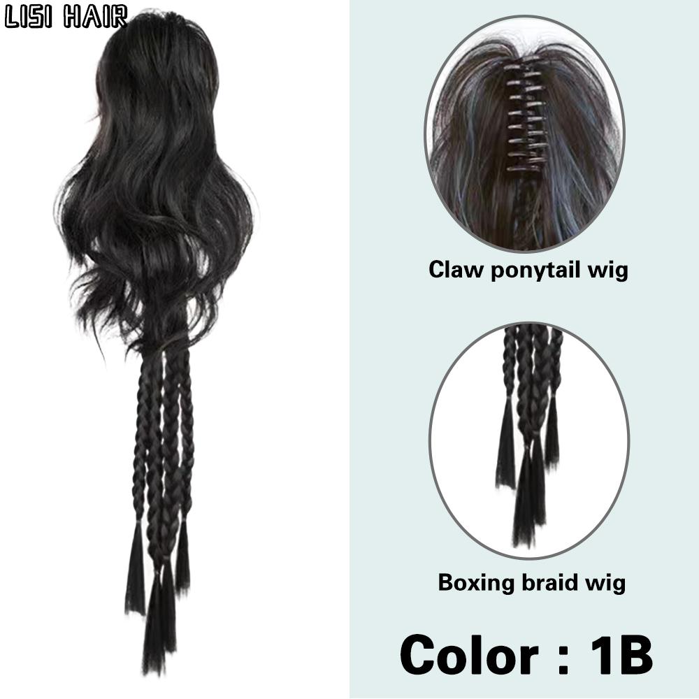 XINRAN 24-дюймовые синтетические длинные волосы, коса, хвост, вьющиеся волосы, булочка, парик, зажим для волос, водопад, половина хвоста, наращивание, аксессуары для волос