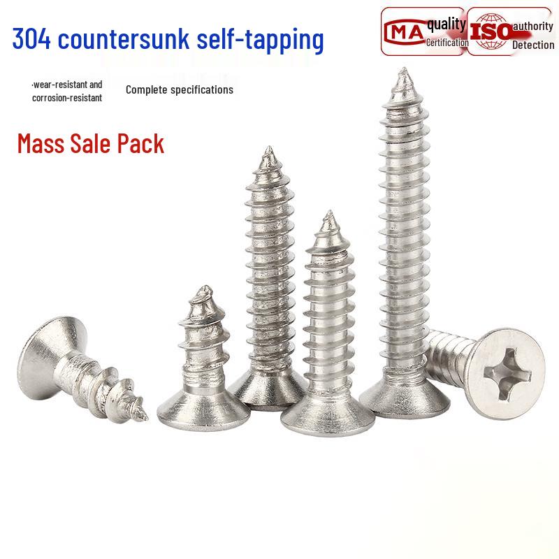 GUWANJI 304 Stainless Steel Cross Recessed Countersunk Self-Tapping Wood Screws
