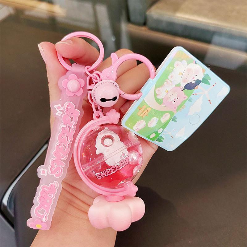 Charming Pvc Yellow Hooded Sheep Keychain Perfect Cartoon Gift And Accessory