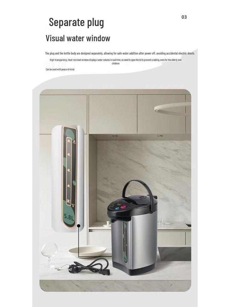 Умный электрический чайник из нержавеющей стали с контролем температуры | Большая емкость, полностью автоматический термос