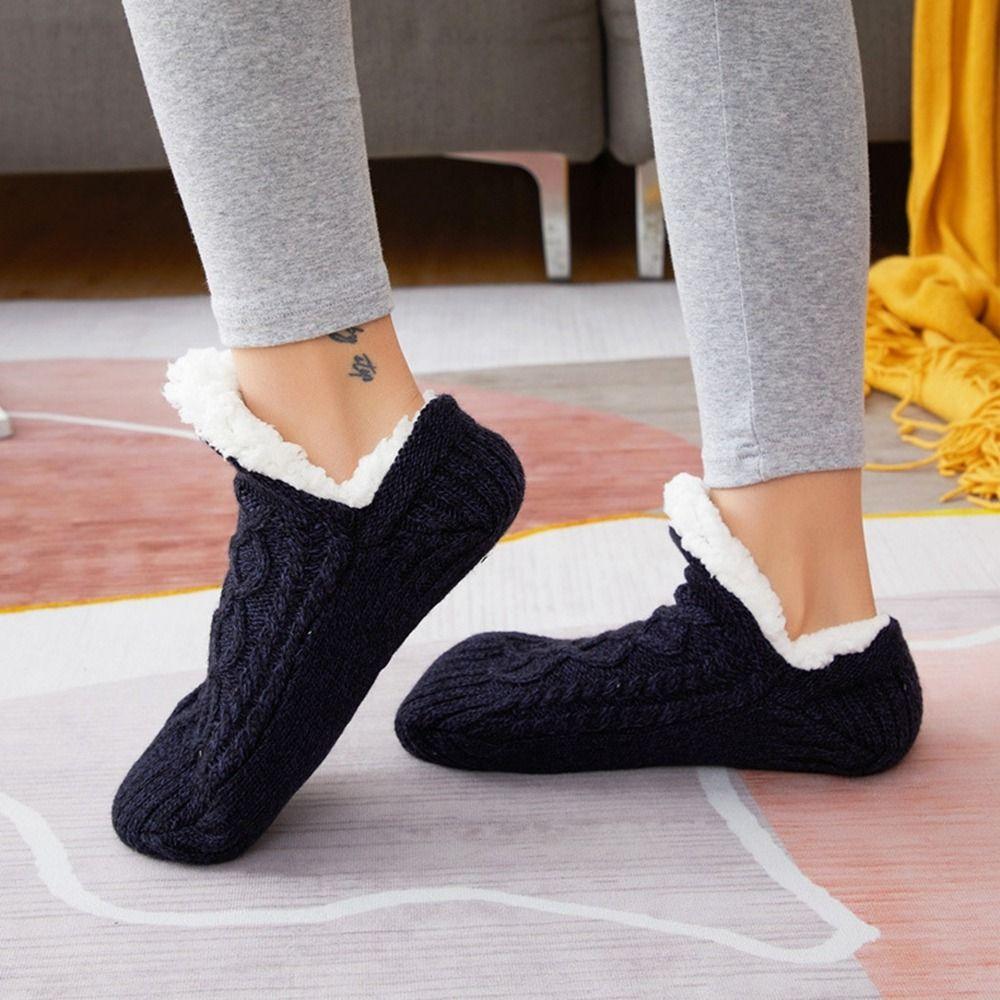 Нескользящие домашние носки Теплые носки Женские носки Коралловые флисовые носки Носки-тапочки Зимняя обувь-тапочки