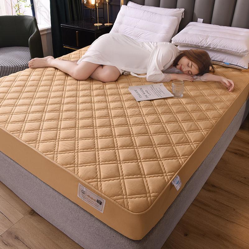Solid Color Luxury 100% Cotton Quilted Mattress Cover Customized Anti-bacterial Air-Permeable Bed Cover Not Including Pillowcase