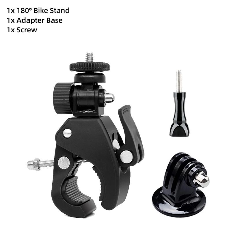Держатель для мотоцикла на руль 360°, кронштейн для крепления на руль 1/4, металлическая подставка для GoPro Hero 12 11 10 9 8 7 Insta360 X2 X3 DJI Osmo Action