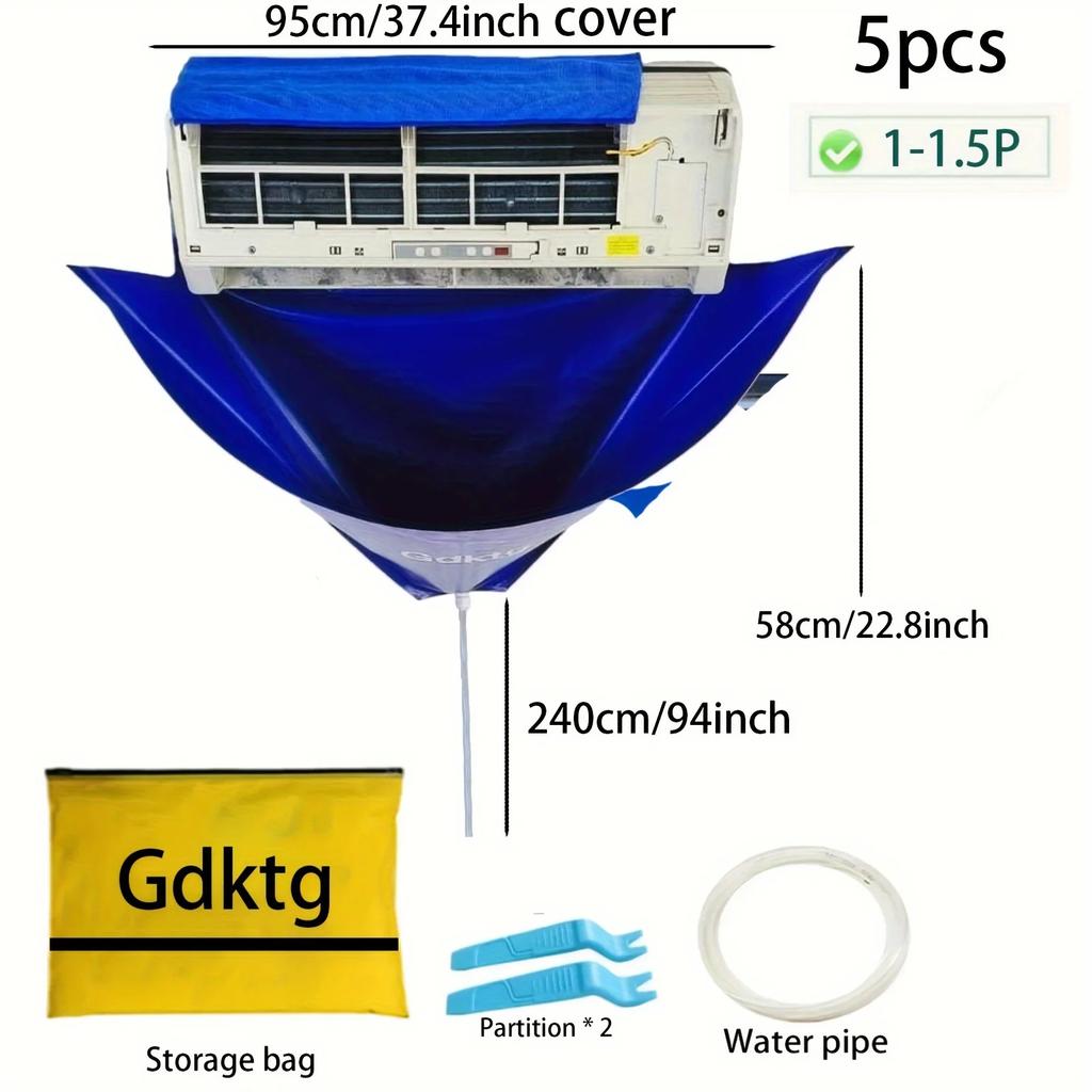 5/7/10/11 шт. Комплект чехлов для чистки кондиционера Инструмент для чистки Водонепроницаемый мешок для защиты от пыли Очиститель кондиционеров Набор 36000 BTU