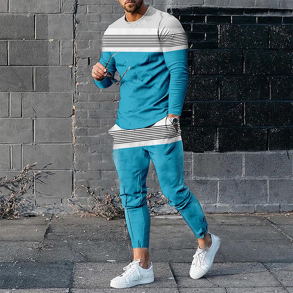 2023 Autumn Oversized 2 Piece Sets Tracksuit Long Sleeve T Shirt Sweatpants Suits Men Streetwear Sweatshirt Trousers Outfits