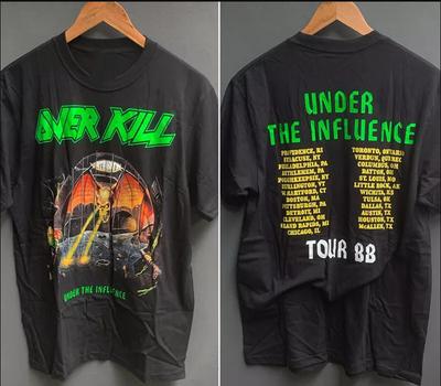 Футболка Overkill группа Under The Influence Tour 88, размеры S-4XL