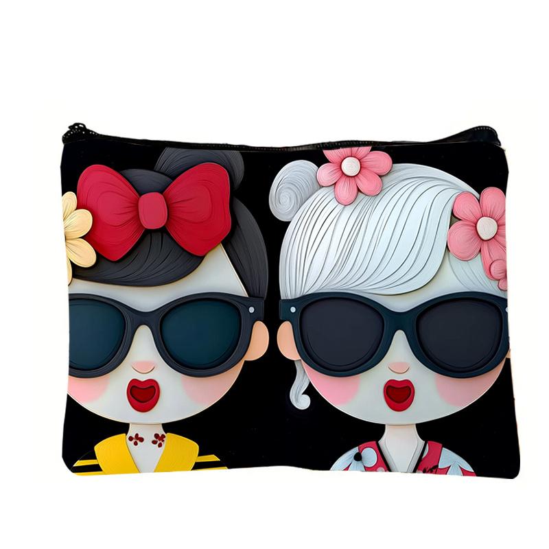 Makeup Pouch with Cartoon Character Patterns, Bright Colors, And a Fun, Charming Design for Travel And Camping Toiletry Bag