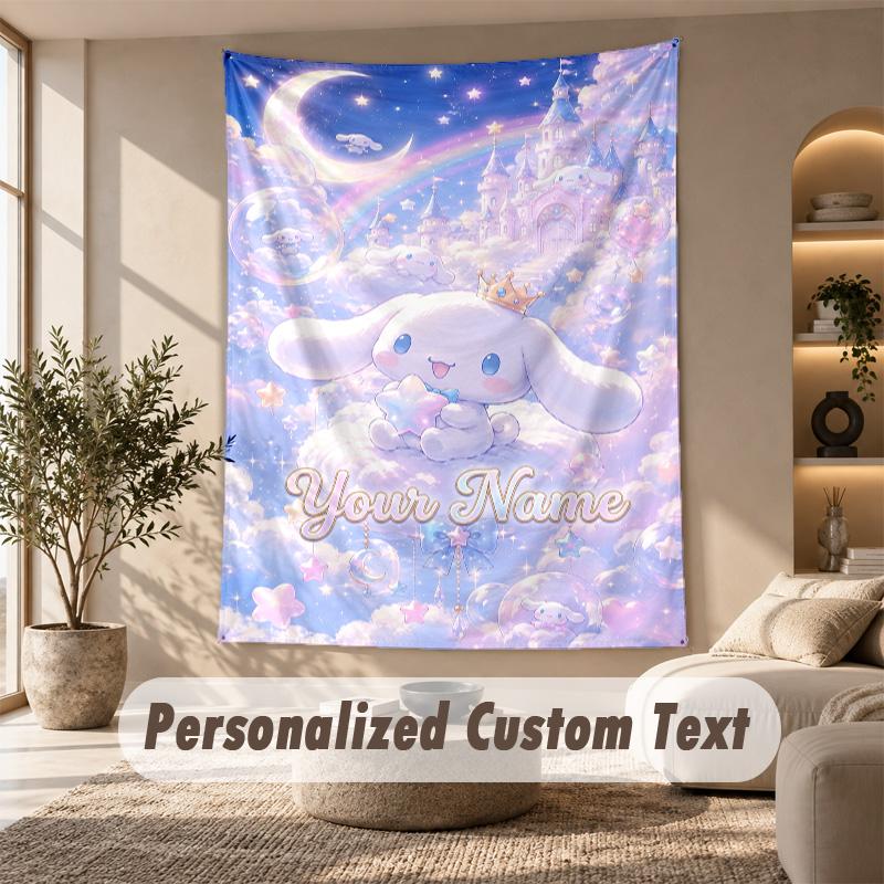 Tapestry Custom Name Text, Wall Hanging Tapestry Home Room DecorCinnamoroll