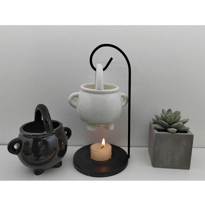 Керамическая аромалампа-капля с железным крючком и корзинкой для ведьминого зелья