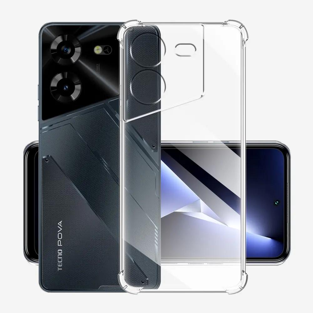 Чехол для Tecno Pova 5 Силиконовый Мягкий Прозрачный Ударопрочный Чехол Для Tecno Pova 4 4 Pro Чехол Для Телефона Для Tecno Pova 3 2 PovaNeo 2 Funda