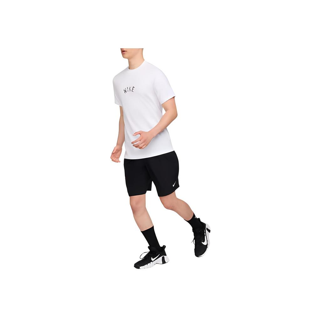 Nike Футболка мужская с круглым вырезом, удобная, дышащая, с коротким рукавом, с принтом логотипа, топы, белая HF5247-100
