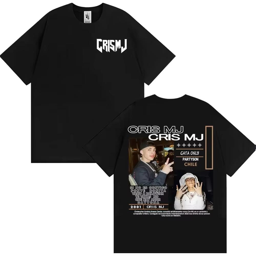 Rapper CRIS MJ Album Tour 2026 Graphic Tshirts Men Women Vintage 90s Hip Hop Street Tshirt Casual Male pure Cotton T Shirt