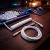 Механическая клавиатура Спиральный кабель USB Type C Авиационный разъем Aviator Нейлоновая оплетка Пружинный шнур для игрового ПК Длина 3 м