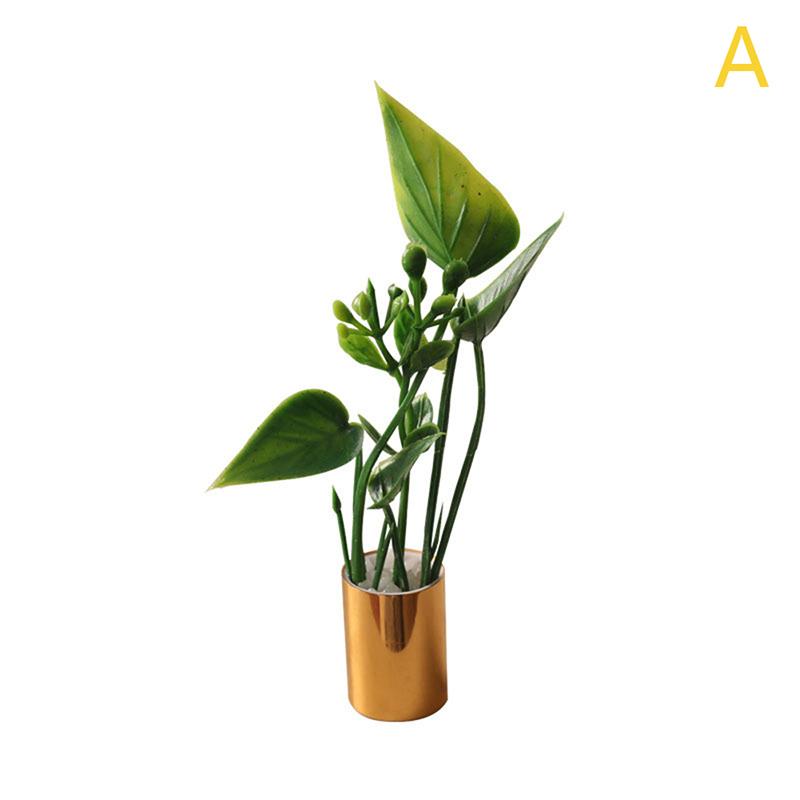 1:12 миниатюрных комнатных растений для кукольного домика с зелеными листьями, горшок, бонсай, садовый домашний декор