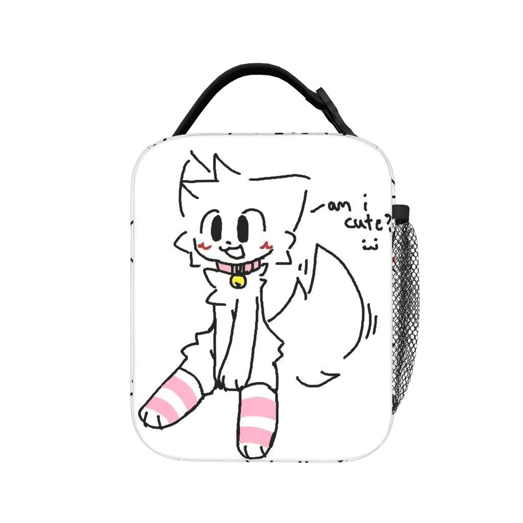 Boykisser Silly Cat Insulated Lunch Bags Portable Cartoon Lunch Container Cooler Bag Tote Lunch Box Office Travel Food Handbags