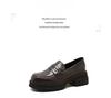 Женские кожаные мокасины на высоком каблуке 2024 года: Мягкая подошва Slip-On, толстый каблук и подошва, универсальная обувь для весны и осени