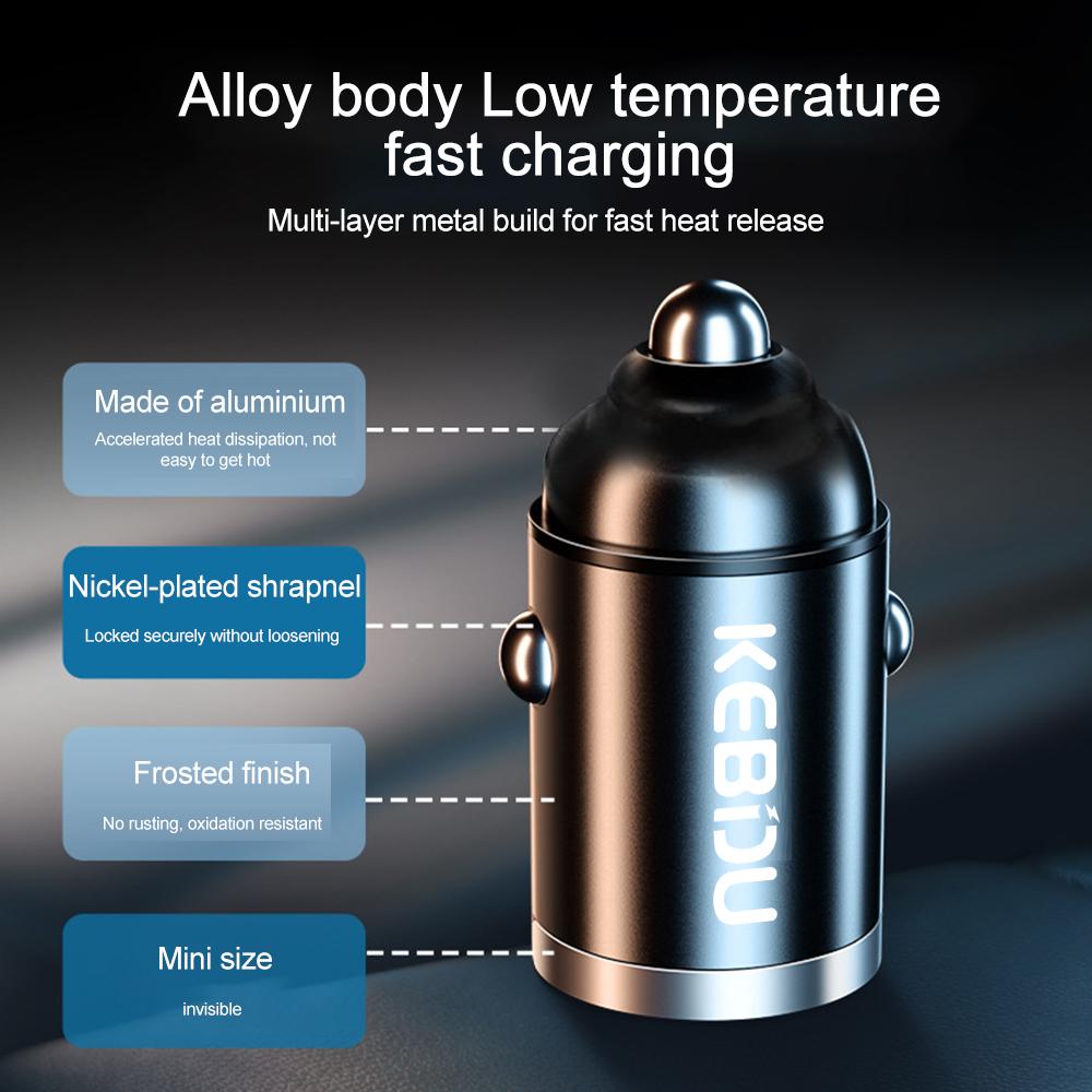 100 Вт QC3.0 PD Автомобильное зарядное устройство Mini USB Type C Адаптер автомобильного зарядного устройства Быстрая зарядка Автомобильное зарядное устройство для мобильного телефона iPhone Xiaomi