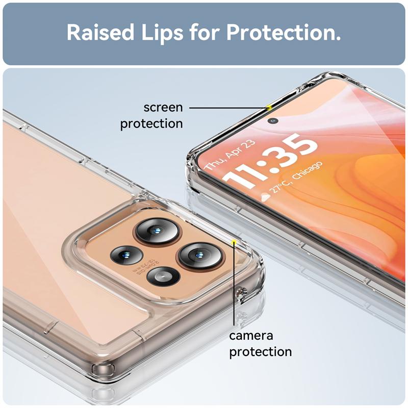 Для чехла Moto Edge 50 Motorola Moto Edge 50 Capa Противоударный бампер Броня Задняя прозрачная цветная Прозрачные чехлы Moto Edge 50