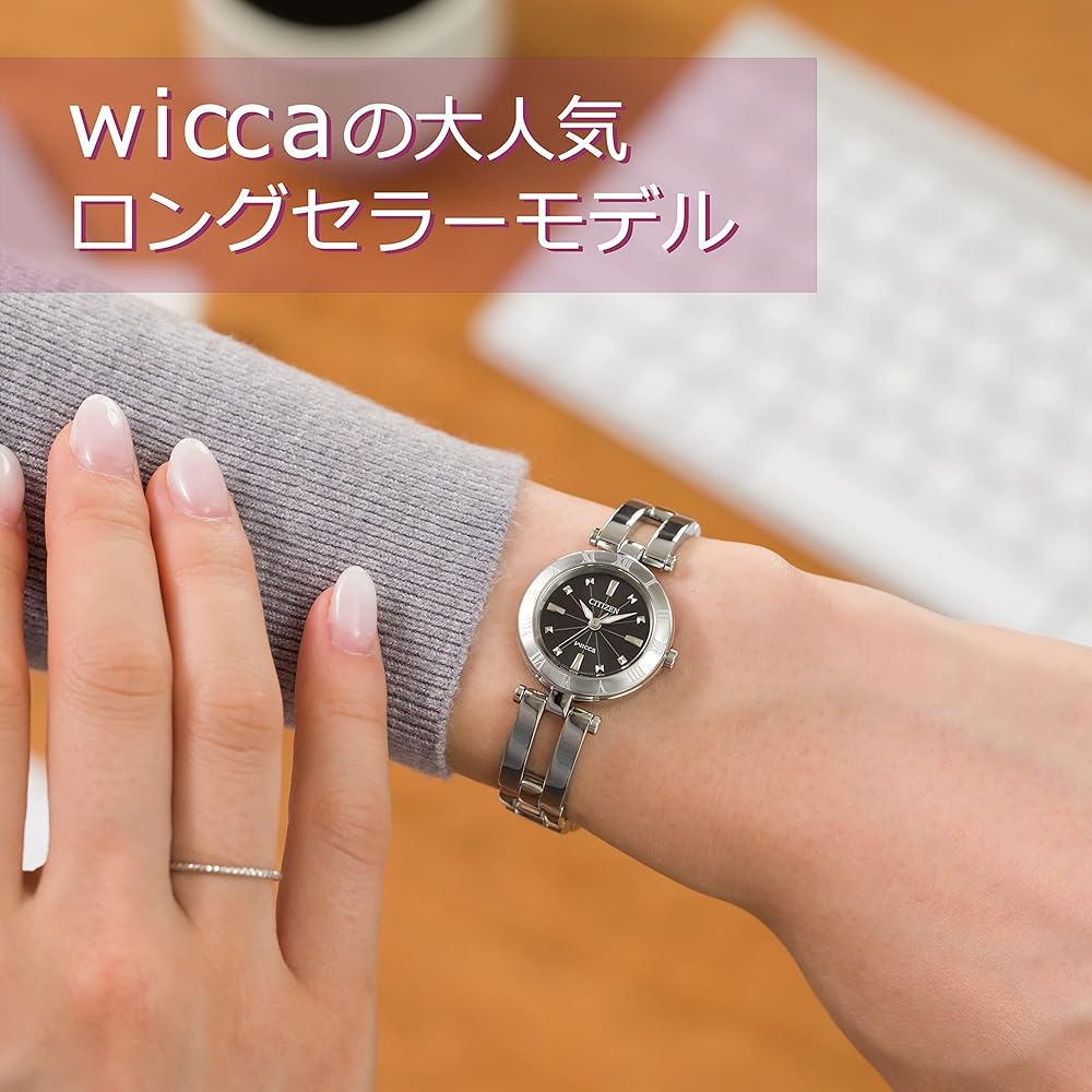 Женские часы Citizen wicca Eco-Drive с полубраслетом, простой регулировкой NA15-1571