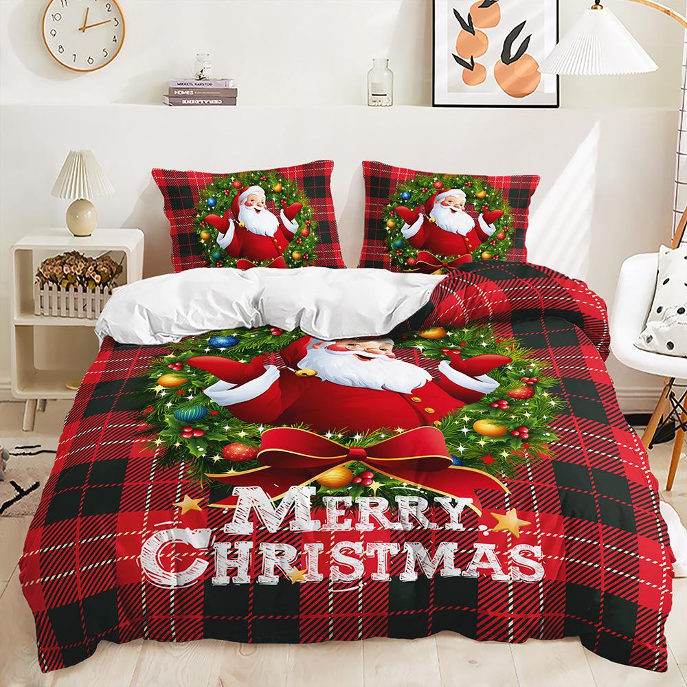 Рождественский комплект квилтов из трех предметов Комплект постельного белья из двух предметов