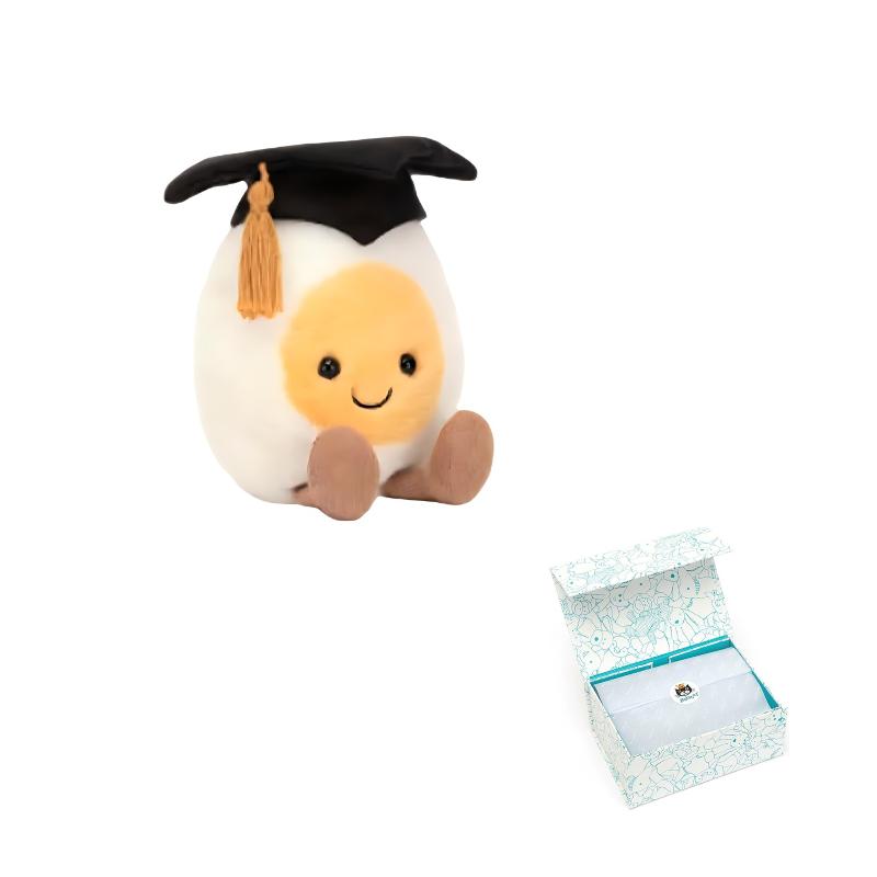 JELLYCAT Серия "Веселая еда" Выпускной Вареное яйцо Милая кукла Плюшевая кукла Сидящая 15 см высотой