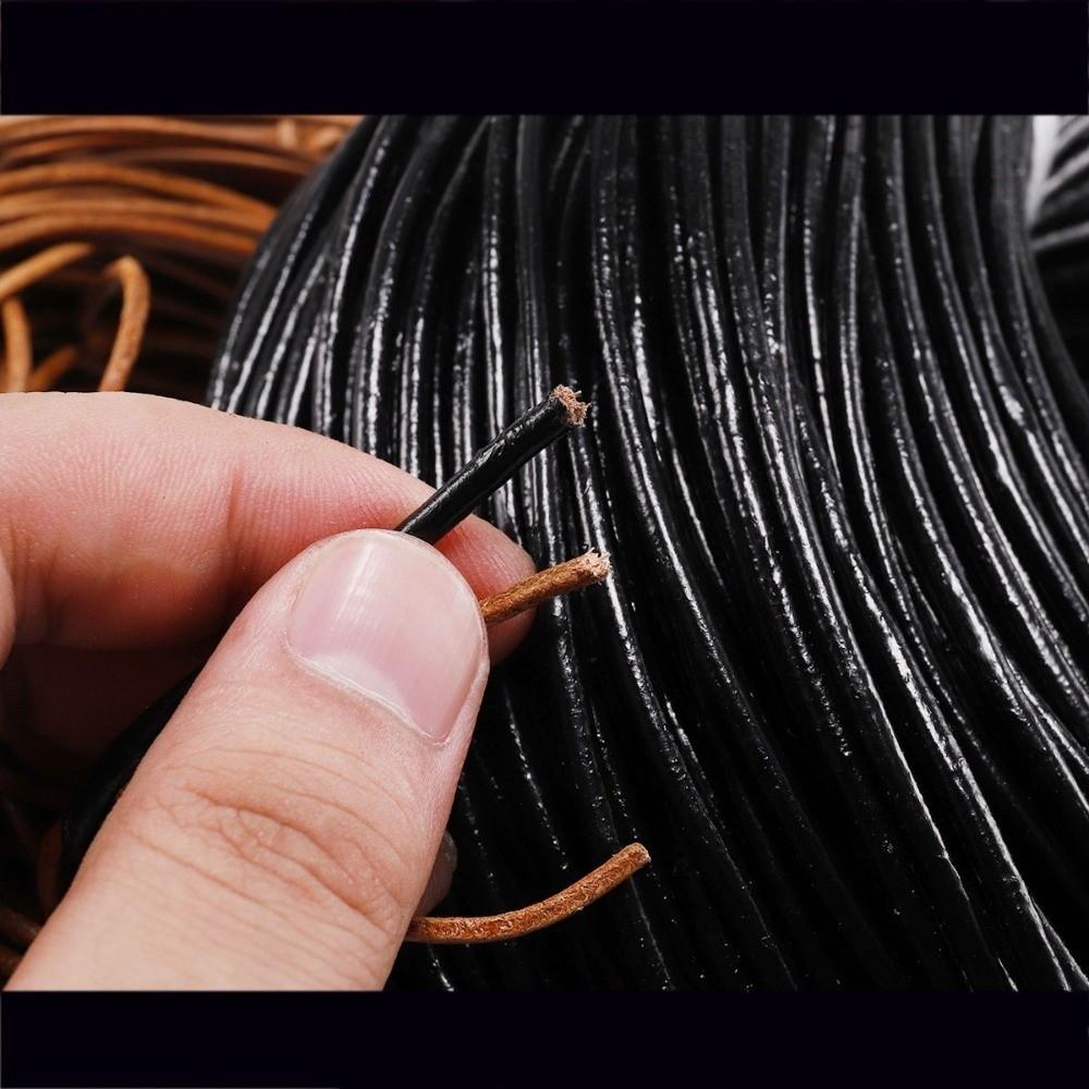 Round Cow Leather Cord 2/5 Meters Bracelet Findings Rope Leather Thong Cord  DIY Jewelry Making