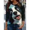 Fashion 3D Print Funny Cat Graphic O-Neck Long Sleeve T-Shirt Womens Clothing Casual Clothes Harajuku Female Clothing Pullover