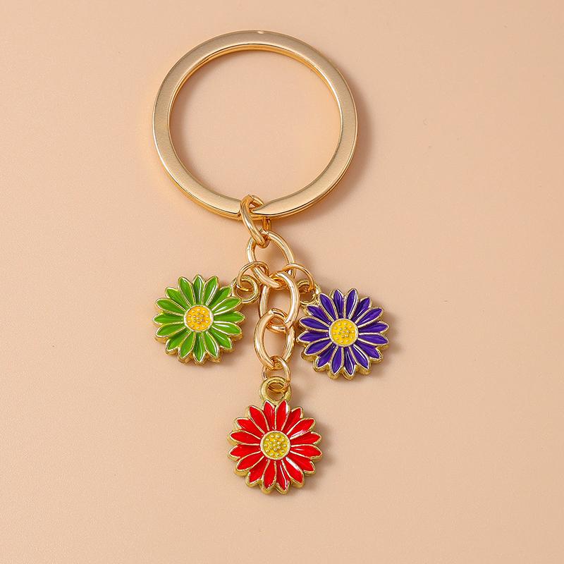 Милый Эмалированный Брелок-Подсолнух Женский Девочки Цветок Брелок Подвески для Декора Сумки DIY Ручная Работа Ювелирные Изделия Подарки
