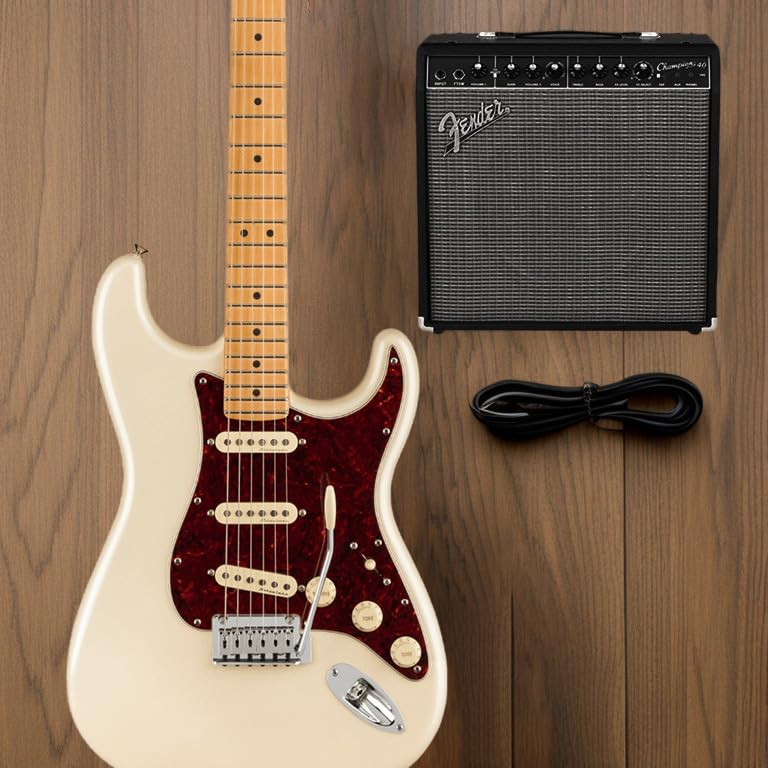 Fender Electric Guitar Player Plus Maple Olympic Pearl Stratocaster®, Fingerboard,