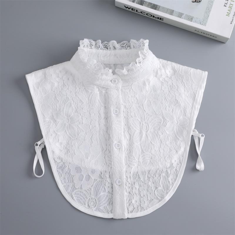 New Fake Victorian Stand Up Collar White Black Lace Collars Detachable For Women Blouse Lapel Shirt False Collar Woman