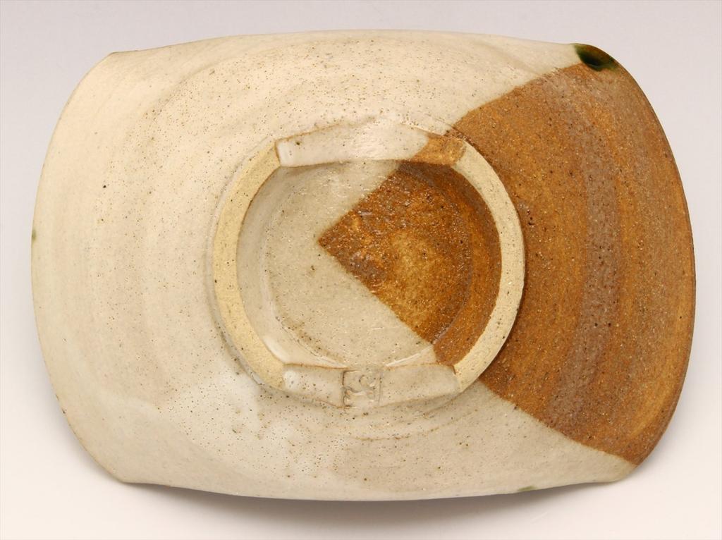 Seto Ware Miyake Oribe Boat-shaped Mukozuke (wooden Box) Yashichida Oribe 015-0009