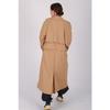 Women's Beige Belted Seasonal Trench Coat