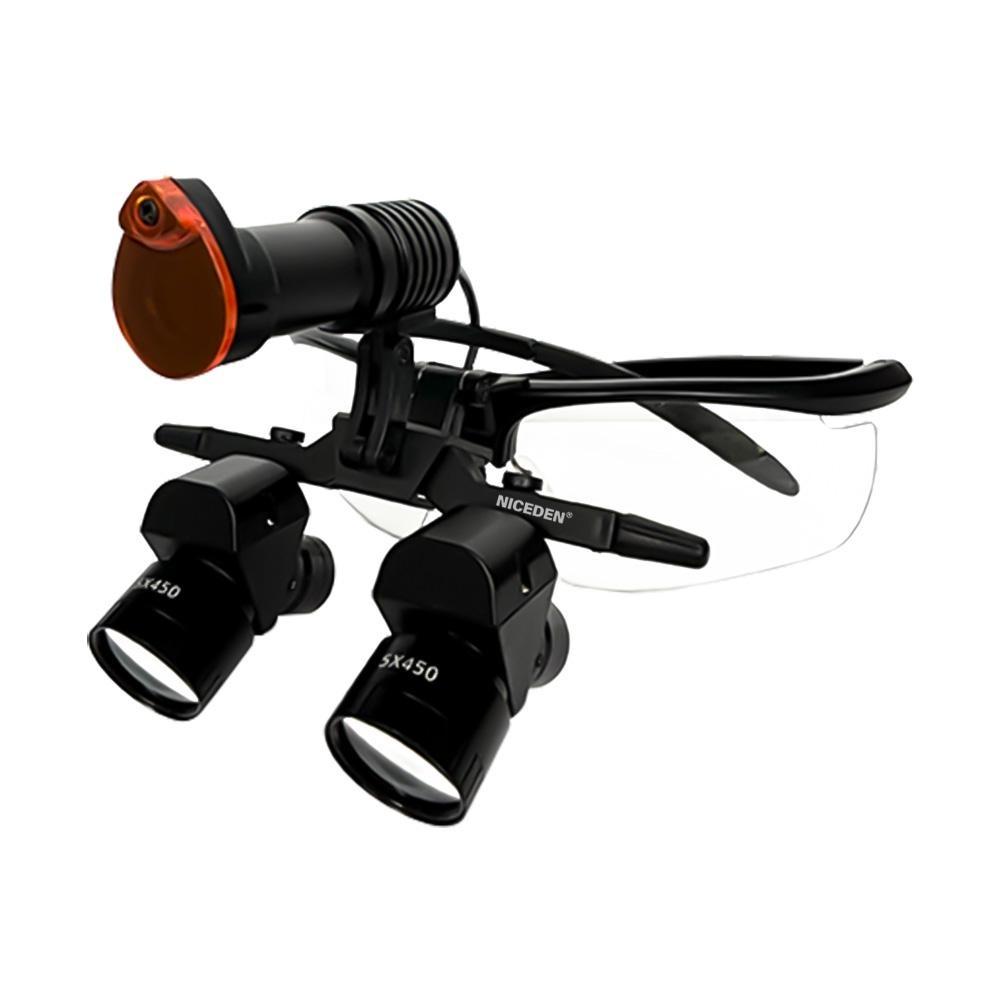 Niceden 4X 5X 6X стоматологические бинокулярные увеличительные лупы 5 Вт хирургический медицинский налобный фонарь литиевая батарея 300-600 мм