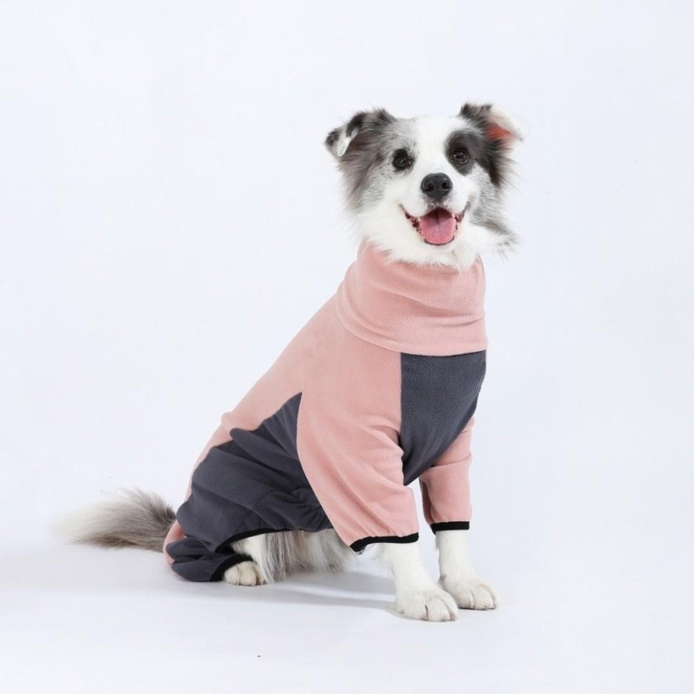 High-Neck Fleece Dog Clothes Windproof Dog Jackets Cozy Winter Dog Jumpsuit Medium Large Dogs