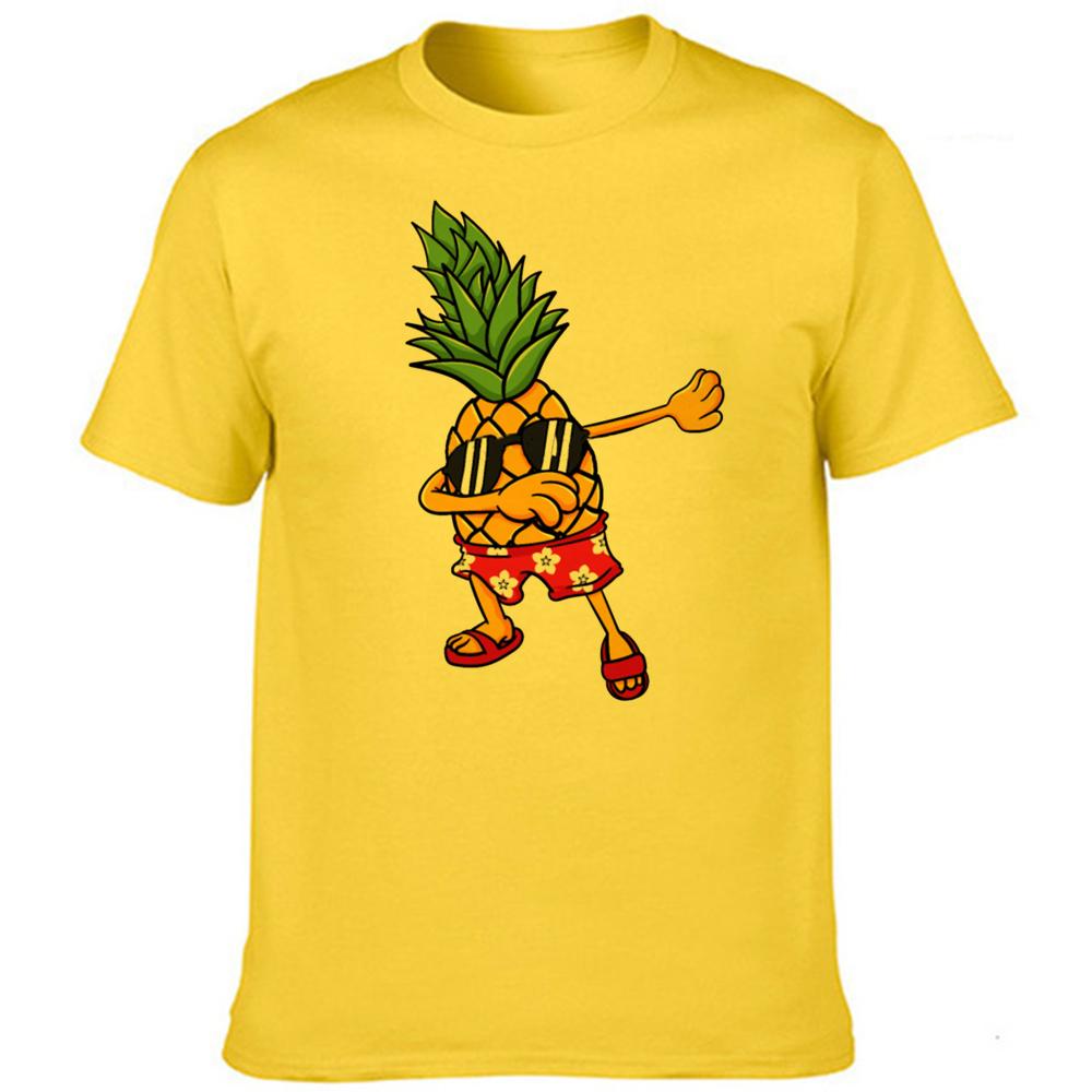 Men Clothes Pineapple Pizza Fruit Printed Funny Aesthetic Shirt Leisure Short Sleeve O Neck T