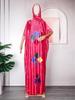 Plus Size Women's Muslim Robe with Headscarf - Middle East & Africa Style, Hot Drill Design.