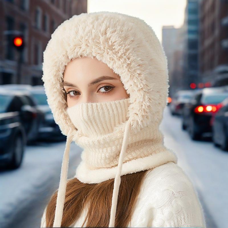 Цельная шапка плюс бархатная утолщенная шапка-маска для лица, манишка, маска, теплый комплект