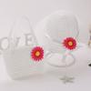Children's Sunflower Straw Hat Set Hat Bag Infant Baby Straw Hat Medium Children's Sun Hat