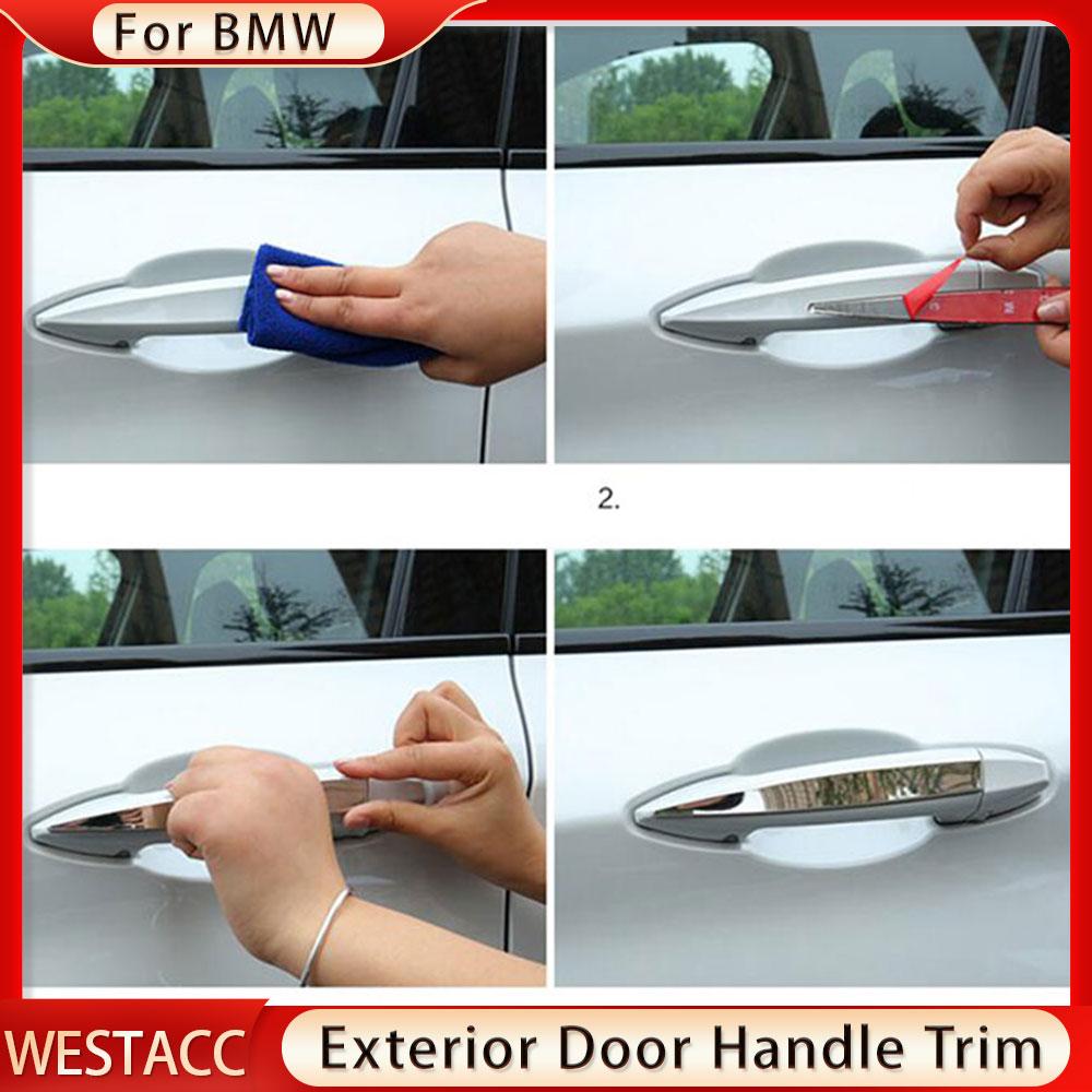 4 шт./компл., внешняя дверная ручка автомобиля, декоративная наклейка, отделка для BMW X1 F48 2016 2017 2018, стиль