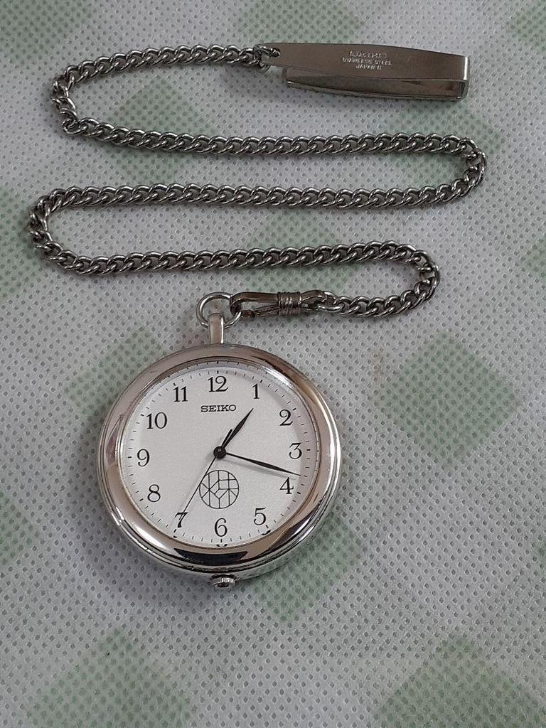 [Б/У] СЕРЕБРЯНЫЕ КАРМАННЫЕ ЧАСЫ SEIKO С ЦЕПОЧКОЙ