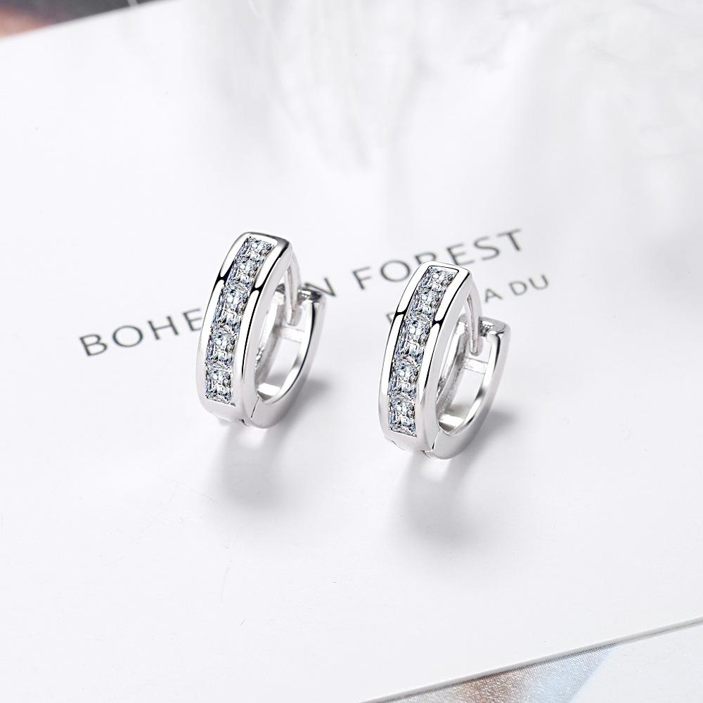 Round Earrings Temperament Korean Earrings Men'S And Women'S Zirconium Diamond Ear Buckle Ear Buckle