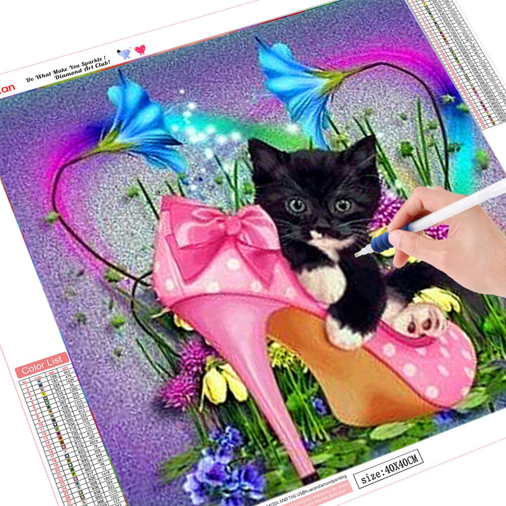 5D DIY Алмазная картина Кот Вышивка крестиком Набор страз