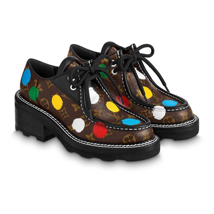 Яёи Кусама x LOUIS VUITTON Ботинки Beaubourg на шнуровке на массивной подошве средней высоты Женские Коричневые 1AB9MP