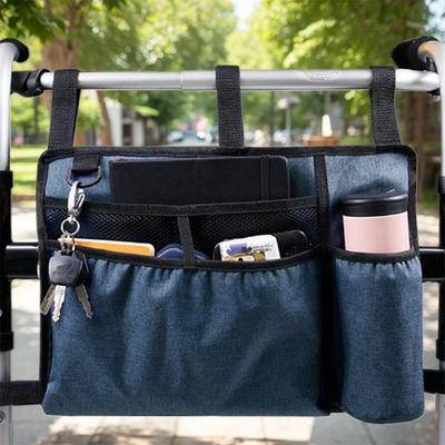 Сумка для ходунков с подстаканником, органайзер для ходунков, многокарманная сумка для электрических инвалидных колясок для взрослых, складные ходунки