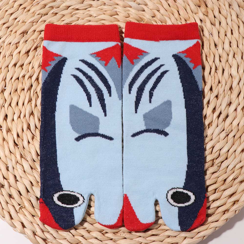 Whale Funny Fish Tube Socks Shark Toe Mid Calf Sock Cute Toe Separator Socks Women