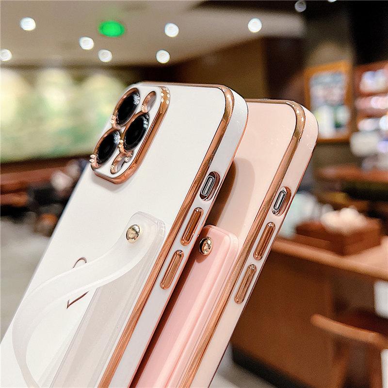 Чехол для телефона с ремешком Love Heart для Iphone 13 11 12 14 Pro Max 13pro 11 14max, противоударный бампер, мягкая гальваническая задняя крышка