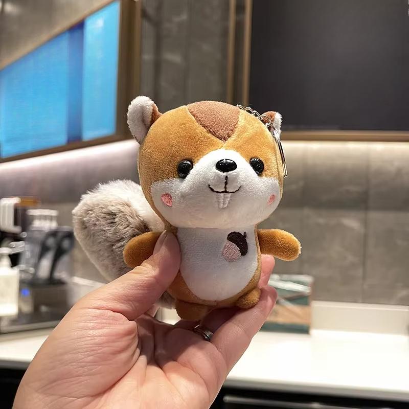 Squirrel Plush Toys Multicolor Simulation Animal Dolls Stuffed Soft Key/Bag Pendant Home Decorative for Children Girls