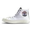 Converse Chuck 70 hi Удобные и Стильные Прочные и Легкие Высокие Кеды из Канваса Унисекс и Гендер Белые и Красная Отделка