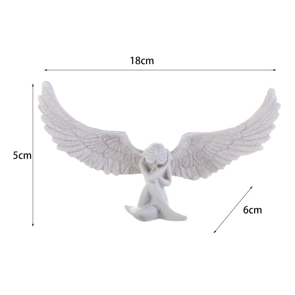 Gift Peaceful Prayer White Angel Angel Wing Statue Garden Ornaments Bookcase Figurine Resin Crafts