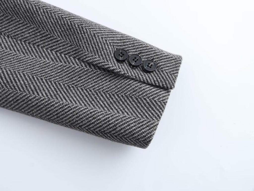 2024 Осень Женский Европейский и Американский Стиль Худи Пэчворк Елочка Блейзер